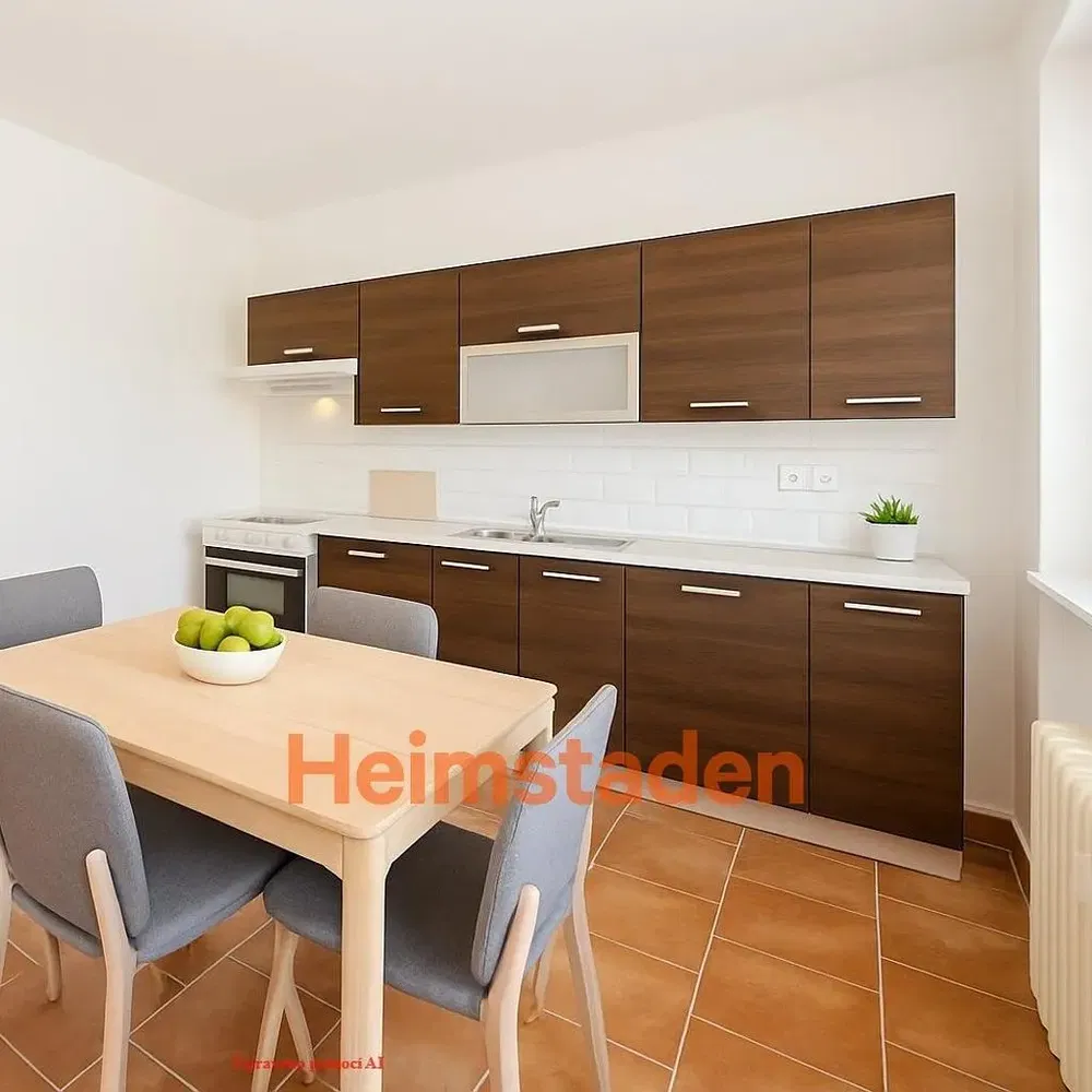 Cucina; elettrodomestici, pavimento in piastrelle, luce naturale, stile moderno