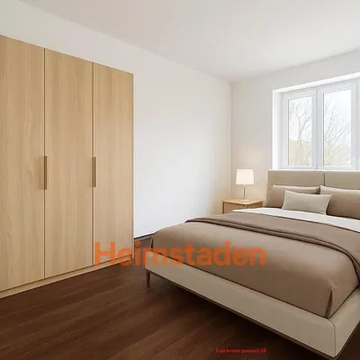 Camera da letto; pavimento in legno, luce naturale, stile moderno