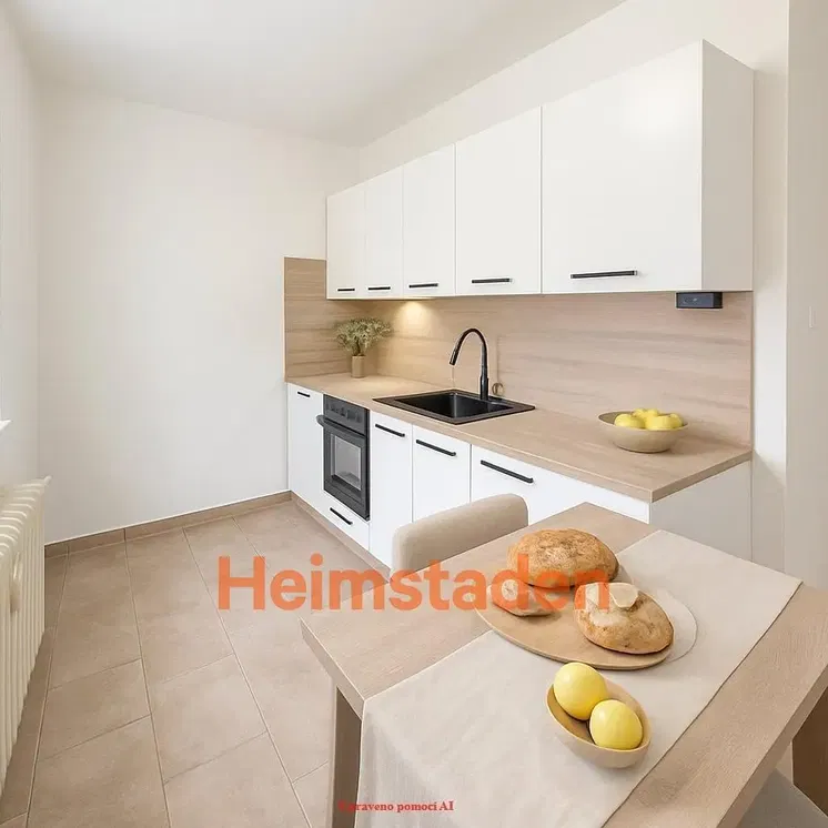 Küche; küchengeräte, fliesenboden, renoviert, tageslicht, moderner stil
