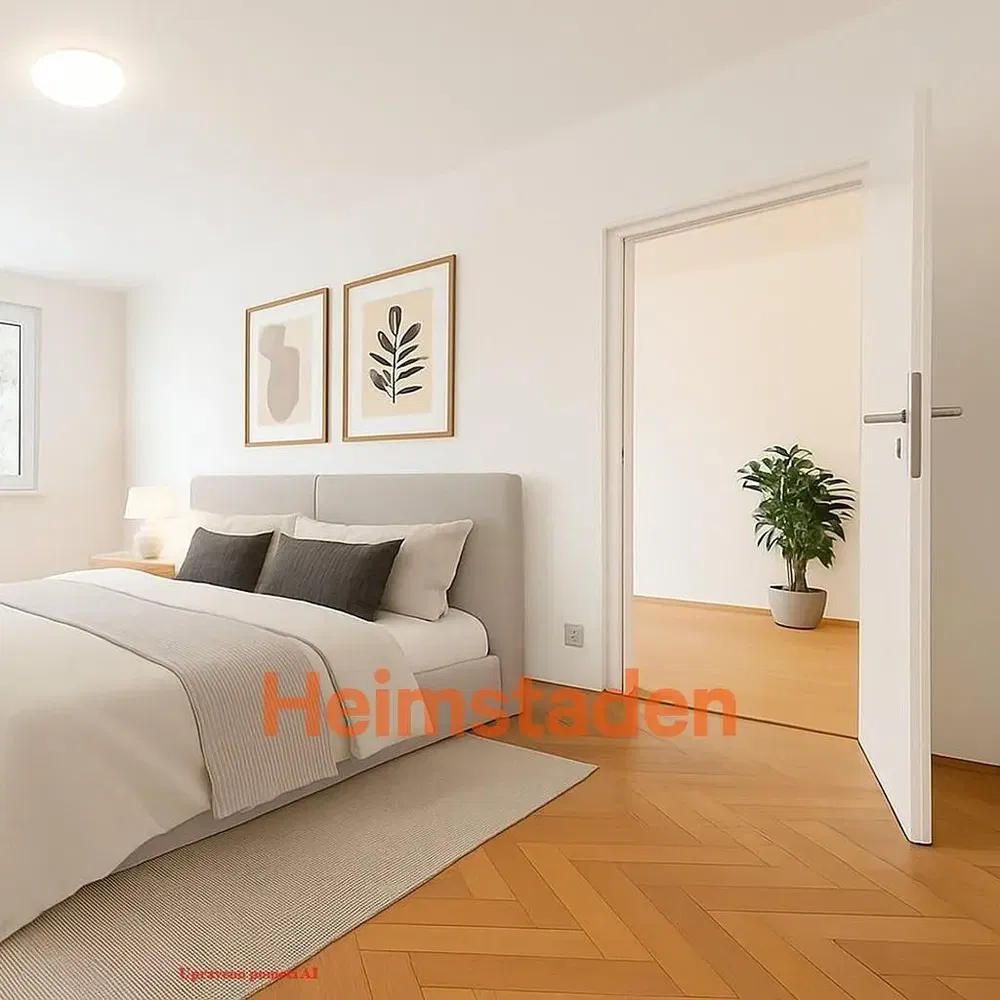 Schlafzimmer; holzboden, tageslicht, moderner stil