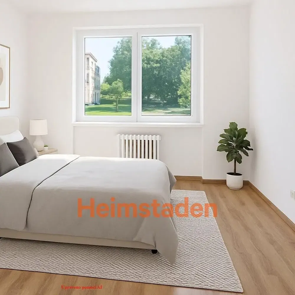 Ložnice; výhled, přirozené světlo, moderní styl