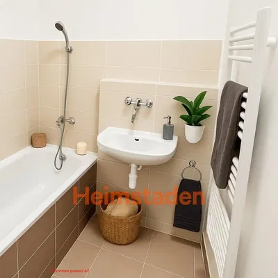 Banyo; fayans zemin, doğal ışık, tadilatlı