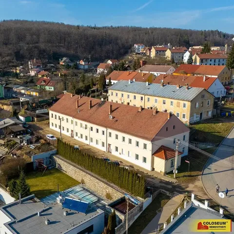 House and surroundings; view