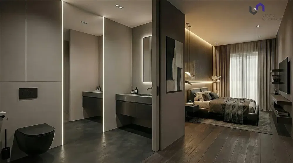 Yatak odası; ahşap zemin, doğal ışık, modern stil, tadilatlı