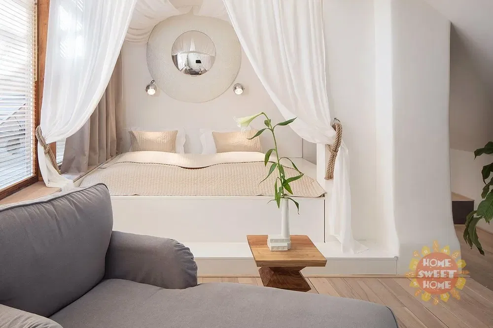 Camera da letto; luce naturale, stile moderno