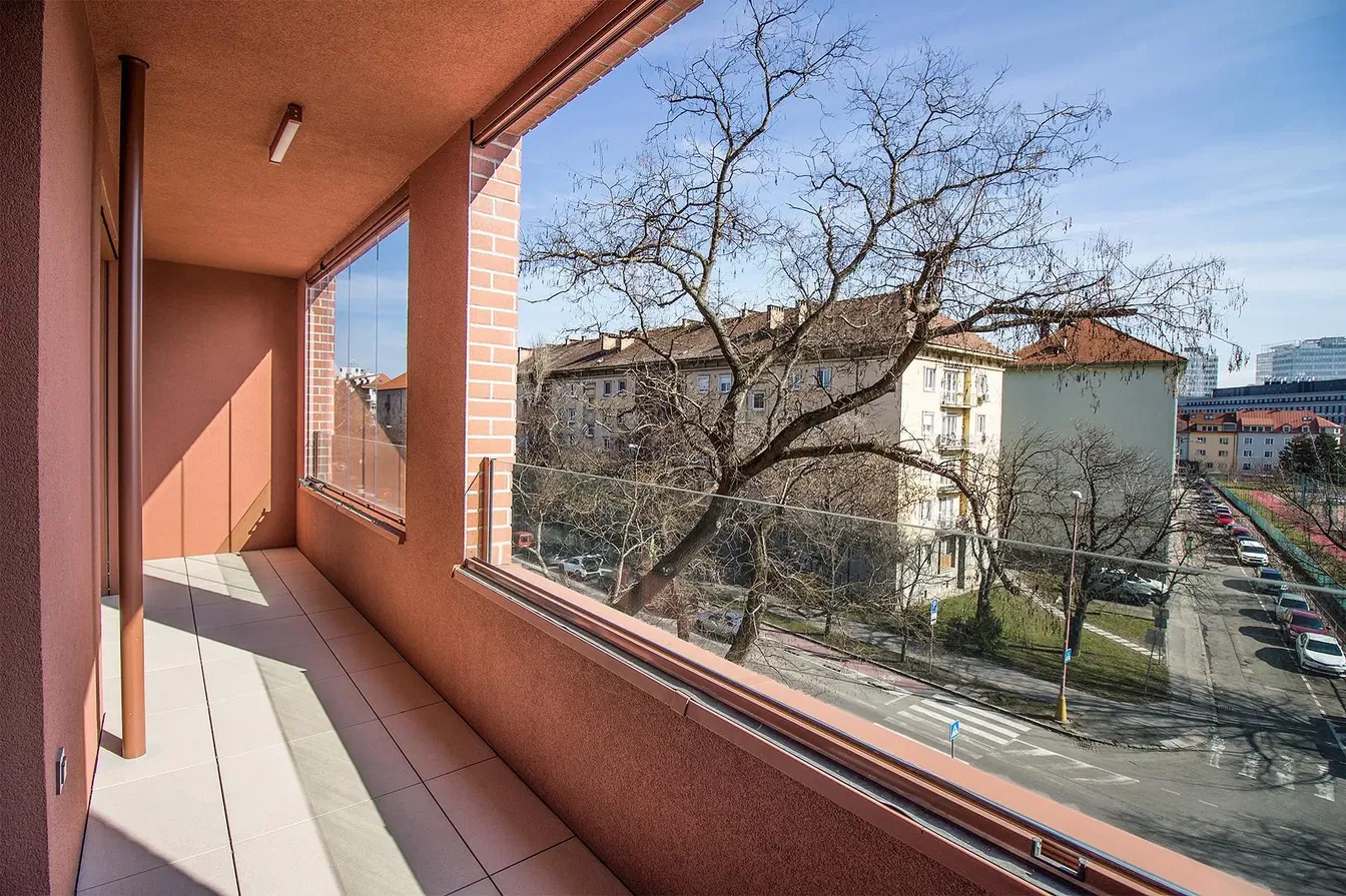 Balkon; blick, fliesenboden