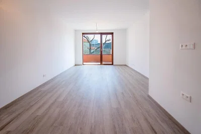 Wohnzimmer; blick, holzboden, tageslicht, renoviert