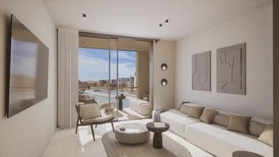 Woonkamer; uitzicht, natuurlijk licht, moderne stijl