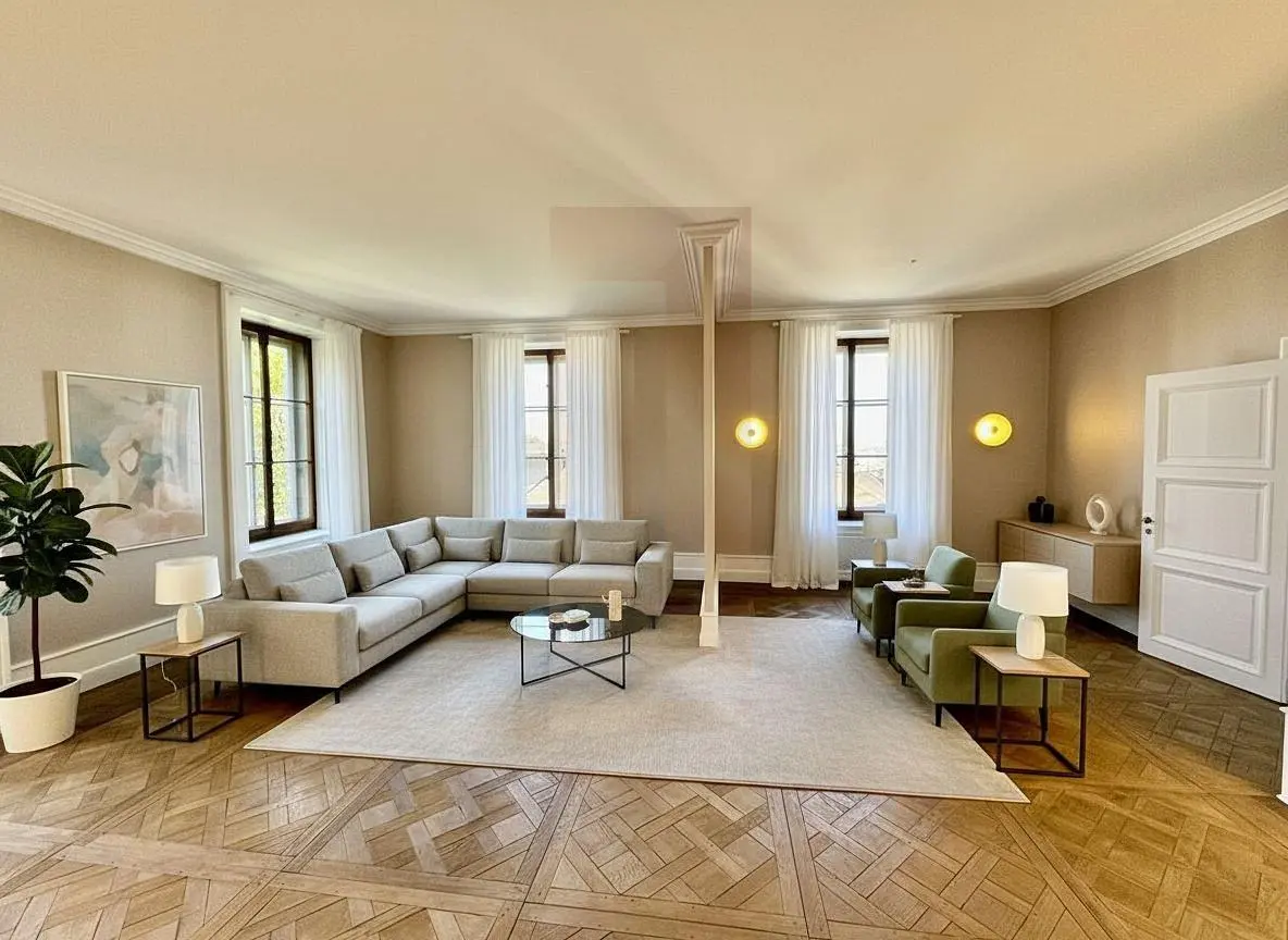 Wohnzimmer; tageslicht, holzboden, moderner stil
