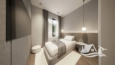Yatak odası; doğal ışık, modern stil, ahşap zemin