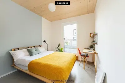 Bedroom; natural light, wood beams