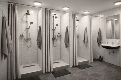 Badezimmer; fliesenboden, tageslicht