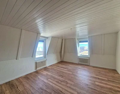 Schlafzimmer; holzboden, tageslicht, blick
