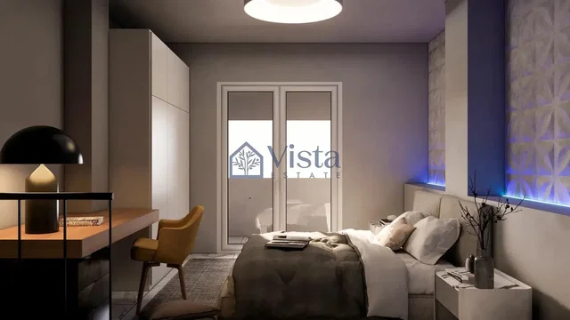Spavaća soba; moderni stil, prirodno svjetlo
