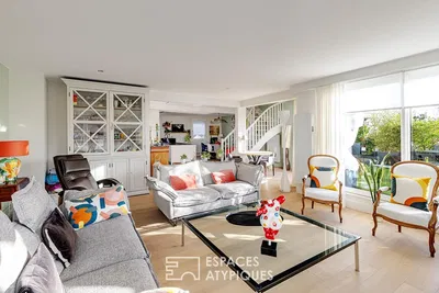 Oturma odası; doğal ışık, modern stil, manzara