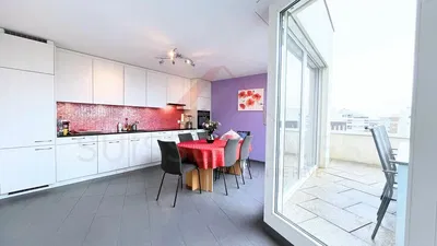 Küche; blick, fliesenboden