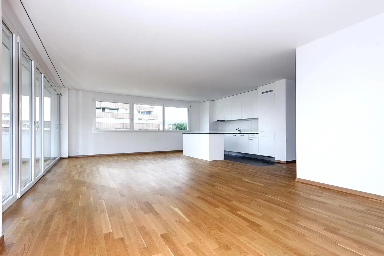 Soggiorno; vista, pavimento in legno, luce naturale, stile moderno, elettrodomestici