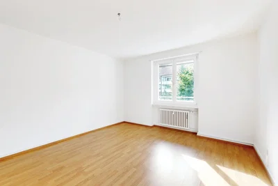 Schlafzimmer; blick, holzboden, tageslicht
