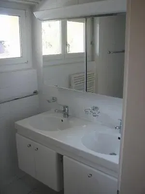 Badezimmer; fliesenboden, tageslicht, renoviert