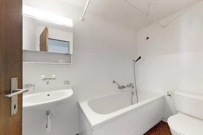 Badezimmer; fliesenboden, tageslicht