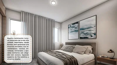 Dormitorio; luz natural, estilo moderno