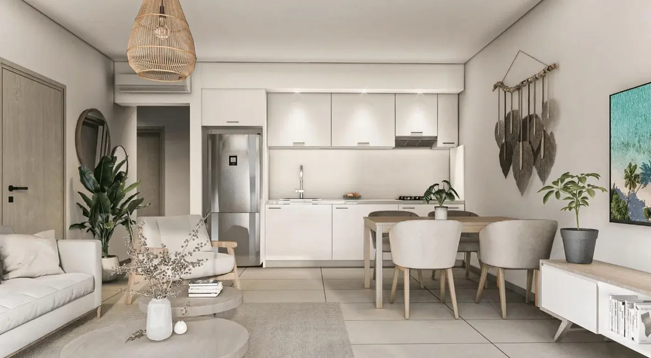 Salón; electrodomésticos, luz natural, estilo moderno, suelo de baldosas