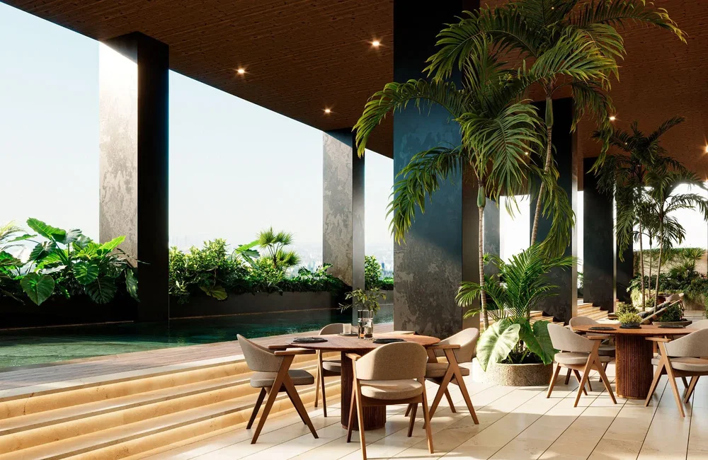 Terrasse; blick, tageslicht, moderner stil