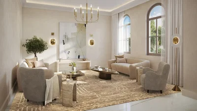 Salon; lumière naturelle, style moderne