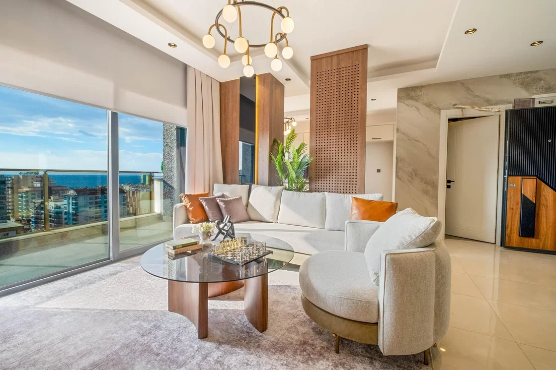 Dnevni boravak; pogled, prirodna svjetlost, moderan stil