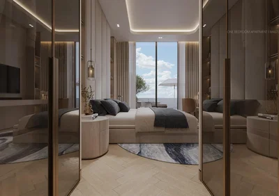 Chambre; vue, lumière naturelle, style moderne