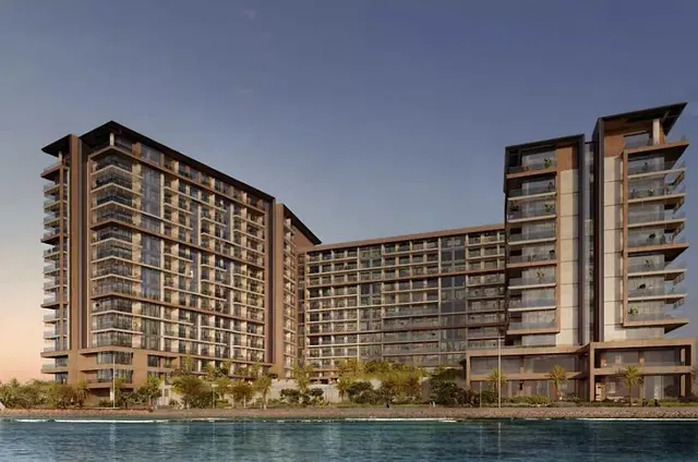 House and surroundings; view