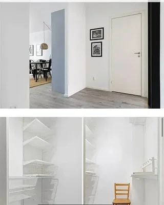 Vestiyer; ahşap zemin, doğal ışık, modern stil