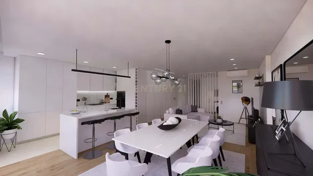 Obývací pokoj; výhled, moderní styl, přirozené světlo, dřevěná podlaha