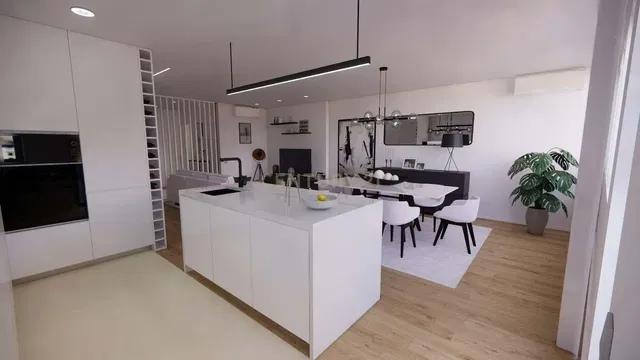 Kitchen; kitchen appliances, natural light, modern style