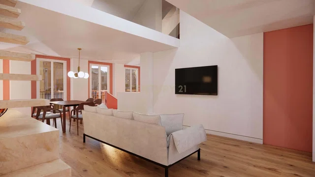 Salón; luz natural, suelo de madera, estilo moderno