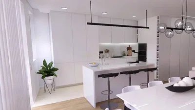 Mutfak; mutfak aletleri, modern stil, doğal ışık