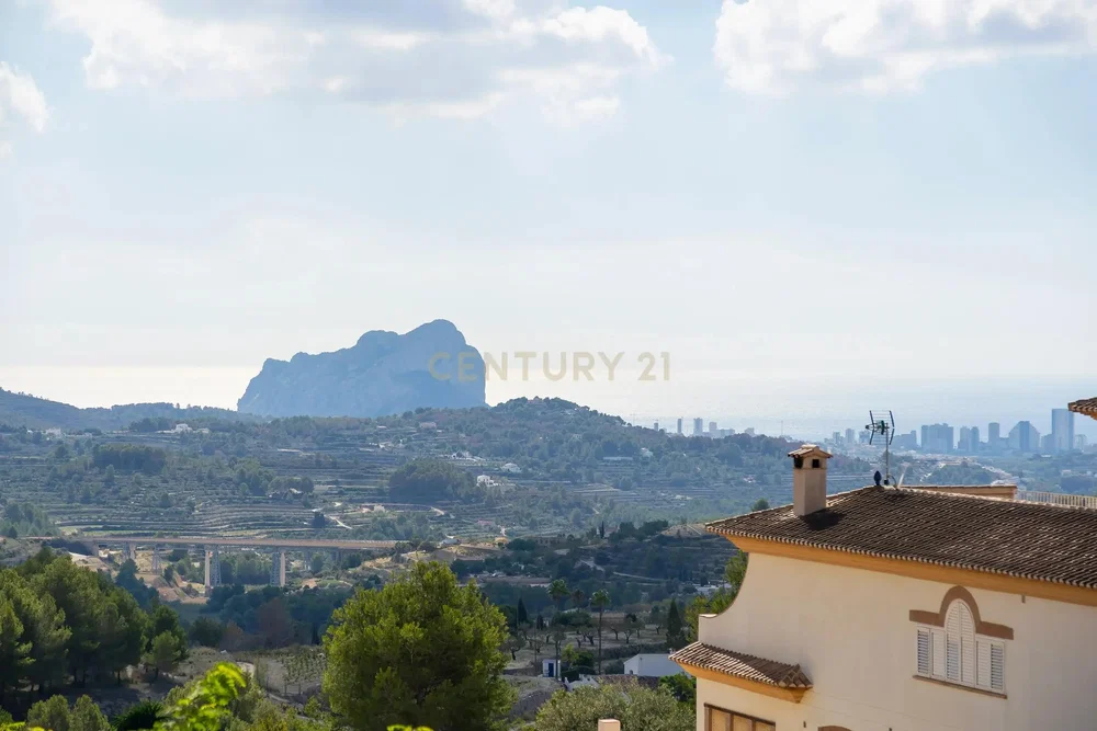 House and surroundings; view