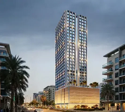 House and surroundings; view