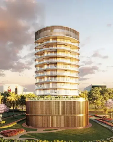 House and surroundings; view