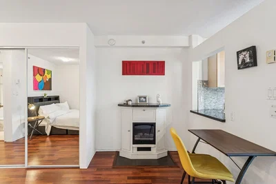 Yatak odası; şömine, ahşap zemin, modern stil, doğal ışık