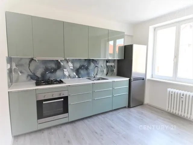 Küche; küchengeräte, renoviert, tageslicht, moderner stil