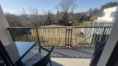 Balkon; blick, fliesenboden