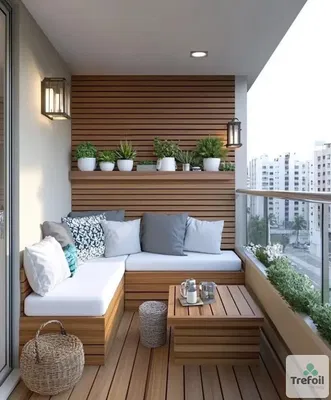 Balkon; uitzicht, natuurlijk licht, moderne stijl