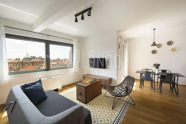 Wohnzimmer; blick, holzboden, tageslicht, moderner stil