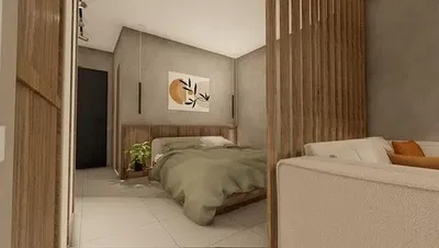 Спаваћа соба; природно светло, модерни стил