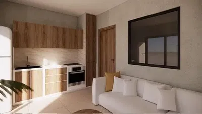 Кухиња; кухињски апарати, природно светло, модерни стил