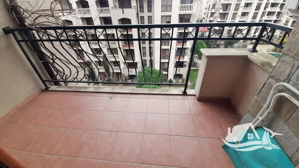 Balcony; tile floor, view