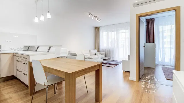Salon; lumière naturelle, style moderne, parquet, électroménager