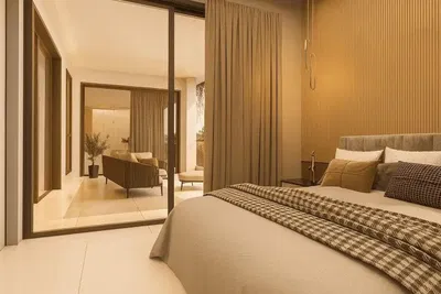 Quarto; luz natural, estilo moderno