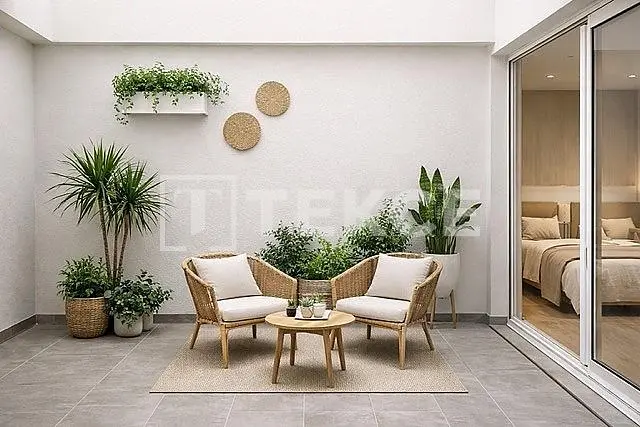 Terraço; luz natural, estilo rústico, chão de madeira